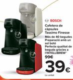 Oferta de Cafetera de cápsulas Tassimo Finesse  Bosch por 39€ en Carrefour