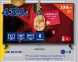 Oferta de 439€  4x  H  SMART  TV  LED UHD 4K  55U075006LF. Procesador Inteligente 4K a5 Gen 5  - Conectividad Inteligente ThinQ Al  HDR Pro  DE REGALO" por la compra de este TV  0264011105-49  139CM 55"  4-O  G por 439€ en Euronics