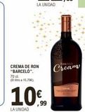 Oferta de 70 cl (El Stroa 15,70€)  CREMA DE RON "BARCELO".  451217  --  Cream  en E.Leclerc