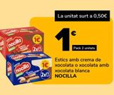 Oferta de Estics amb crema de xocolata o xocolata amb xocolata blanca NOCILLA por 1€ en Supeco