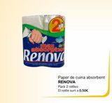 Oferta de Paper de cuina absorbent RENOVA  por 1€ en Supeco
