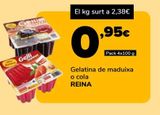 Oferta de Gelatina de maduixa o cola REINA por 0,95€ en Supeco