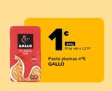 Oferta de Pasta plumas nº6 GALLO por 1€ en Supeco