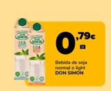 Oferta de Bebida de soja normal o light DON SIMON por 0,79€ en Supeco