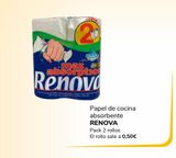Oferta de Papel de cocina absorbente RENOVA por 1€ en Supeco