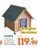 Oferta de Caseta  Tk-Pet Woof Con techo a dos aguas y puerta grande o mediana  FIVE  86 x 101 x 84 cm 105 x 112 x 94 cm  119,99  Desde  en TiendAnimal