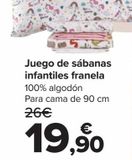 Oferta de Juego de sábanas infantiles franela  por 19,9€ en Carrefour