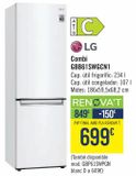 Oferta de LG Combi GBB61SWGCN1 por 849€ en Carrefour
