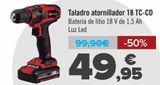 Oferta de Taladro atornillador 18 TC-CD  por 49,95€ en Carrefour
