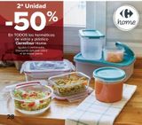 Oferta de 2ª unidad -50% En TODOS los herméticos de vidrio y plástico Carrefour Home en Carrefour