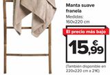 Oferta de Manta suave franela por 15,99€ en Carrefour