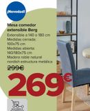 Oferta de Mesa comedor extensible Berg  por 269€ en Carrefour