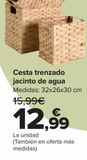 Oferta de Cesta trenzado jacinto de agua  por 12,99€ en Carrefour