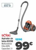 Oferta de Solac Aspirador  sin bolsa AS3266  por 99€ en Carrefour