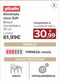 Oferta de Pikolin Almohada visco soft  por 61,99€ en Carrefour