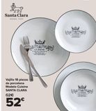 Oferta de Vajilla 18 piezas de porcelana Modelo Cuisine SANTA CLARA  por 52€ en Carrefour