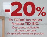 Oferta de En TODAS las toallas fantasía TEX BIO  en Carrefour
