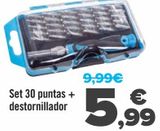Oferta de Set 30 puntas + destornillador  por 5,99€ en Carrefour