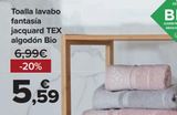 Oferta de Toallas lavabo fantasía jacquard TEX algodón BIO  por 5,59€ en Carrefour