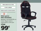 Oferta de Sillón gamer NEO ADVANCE  por 99€ en Carrefour