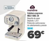 Oferta de Mandine Cafetera espresso MEC1100C-20  por 69€ en Carrefour