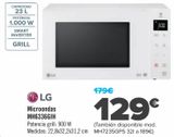 Oferta de LG Microondas MH6336GIH por 129€ en Carrefour