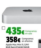 Oferta de Apple Mac Mini 9,1/M1 8GB Ram/256GB SSD/8 Core GPU/Plata/A por 358€ en CeX