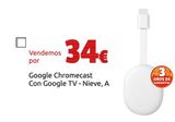 Oferta de Google Chromecast Con Google TV - Nieve, A por 38€ en CeX
