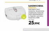 Oferta de 10  SANDWICHERA  CREDO Color blanco Par sandwiches  ente. Protección contra sobrecalentamie to Regulador automatico temperatura. BOW CATRO  25,99€   por 25,99€ en ferrOkey