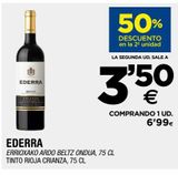 Oferta de Vino tinto Ederra por 6,99€ en BM Supermercados