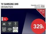 Oferta de G  4K  Google Home  HOR 10  TV SAMSUNG UHD UE43AU7025  Disponible en 5513  BSA Vios 1596  108 cm 43  329€  por 329€ en Milar