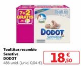 Oferta de Toallitas húmedas para bebé Dodot sensitive por 18,5€ en Alcampo