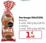 Oferta de Pan de hamburguesa Dulcesol por 1,45€ en Alcampo
