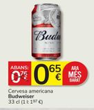 Oferta de Cerveza americana Budweiser por 0,65€ en Consum