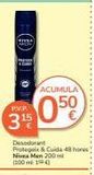 Oferta de ACUMULA  345050  Desodorant  Protegeix & Cuida 48 hores Nivea Men 200 ml (100 m² 1  en Supermercados Charter