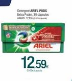 Oferta de Detergent ARIEL PODS Extra Poder, 30 capsules  ABANS: 17,990.00  PODER  ARIEL  12.59  0,42€/capsula  en Condis