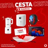 Oferta de ESTA CESTA CESTA  Vodafone  xom  D  Una Navidad llena de historias maravillosas  00:15  100€  en amazon.es  10  08  7645  Tab S7+5G  O   por 100€ en Vodafone