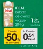 Oferta de Bebida de avena Ideal por 1,09€ en Eroski