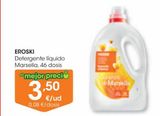 Oferta de EROSKI Detergente Liquido Marsella 46 dosis por 3,5€ en Eroski