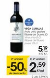 Oferta de VEGA CUBILLAS Vino tinto D.O. Ribera del Duero joven 0,75 L por 5,19€ en Eroski
