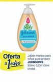 Oferta de Johnson  Oferta  aleuro  Jabón manos para niños pure protect JOHNSON'S 300m/0.33€ 100ml Unidad  en Supermercados Plaza