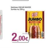 Oferta de Salsitxes OSCAR MAYER Jumbo 4u 350 g  2,00€  JUMBO  CLASSIC  Oscar Mayer  en Keisy