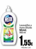 Oferta de Lavavajillas a mano diluido Mistol por 1,55€ en Unide Market