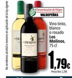 Oferta de Vino tinto, blanco o rosado Los Molinos por 1,79€ en Unide Market