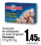 Oferta de Tentáculos de cefalópodos en aceite de girasol Pescamar por 1,45€ en Unide Supermercados