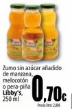 Oferta de Zumo sin azúcar añadido de manzana, melocotón o pera-piña Libby's por 0,7€ en Unide Supermercados