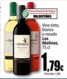 Oferta de Vino tinto, blanco o rosado Los Molinos por 1,79€ en Unide Supermercados