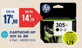 Oferta de Cartuchos de tinta HP por 17,9€ en Bureau Vallée