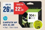 Oferta de Cartuchos de tinta HP por 26,9€ en Bureau Vallée