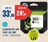 Oferta de Cartuchos de tinta HP por 33,99€ en Bureau Vallée